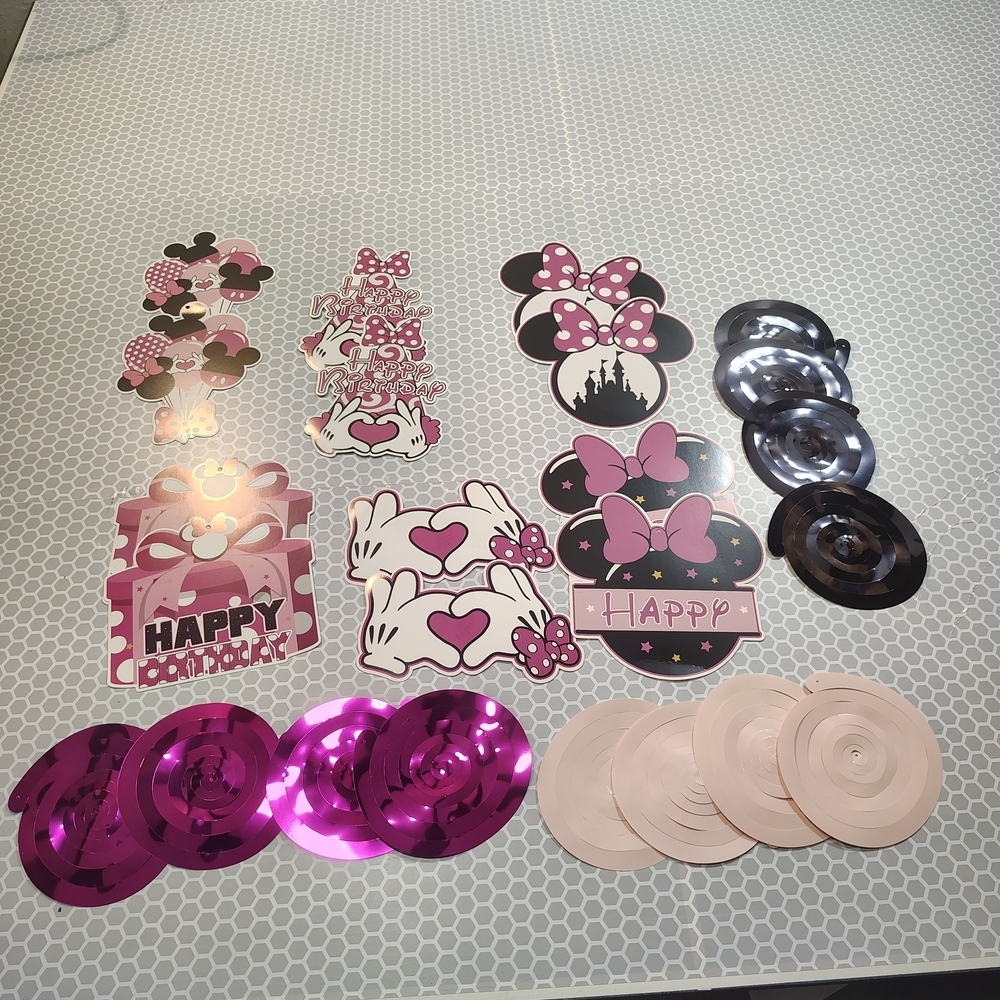 47-pcs Mouse Pink Birthday Party Decorations. - Picture 7 of 13
